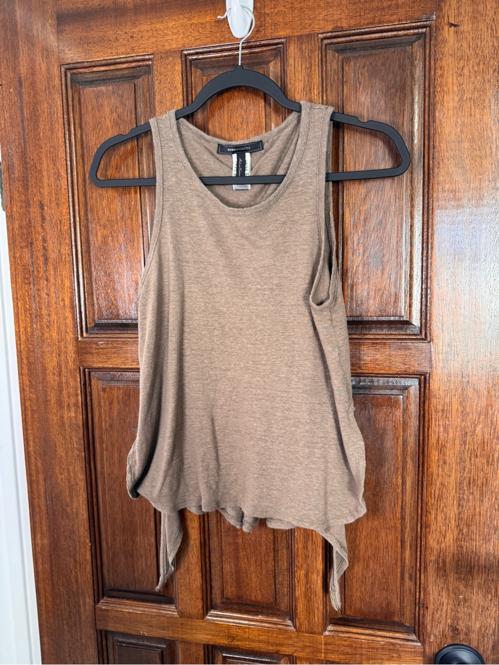 BCBGMaxAzria Brown Sleeveless Draped Tank